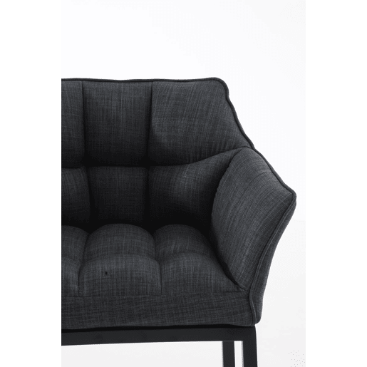 Taburete de Bar Damaso Tela con Base de Cuatro Patas Gris oscuro 48X64X110 cm