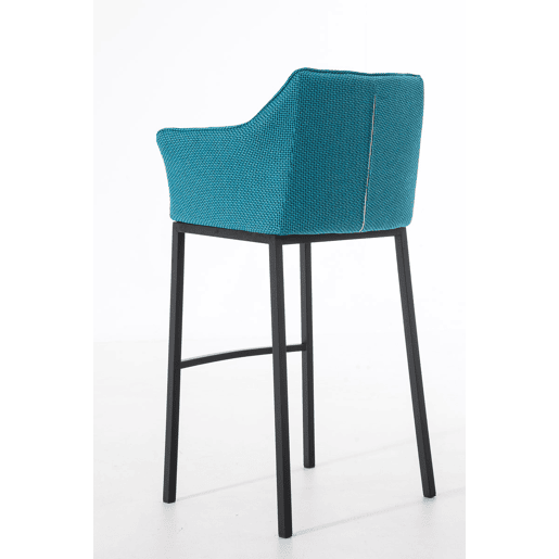 Taburete de Bar Damaso Tela con Base de Cuatro Patas Turquesa 48X64X110 cm