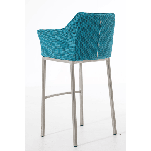 Taburete de Bar Damaso Tela con Base de Cuatro Patas Turquesa 48X64X110 cm