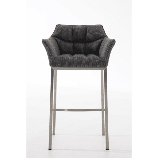 Taburete de Bar Damaso Tela con Base de Cuatro Patas Gris titanio 48X64X110 cm