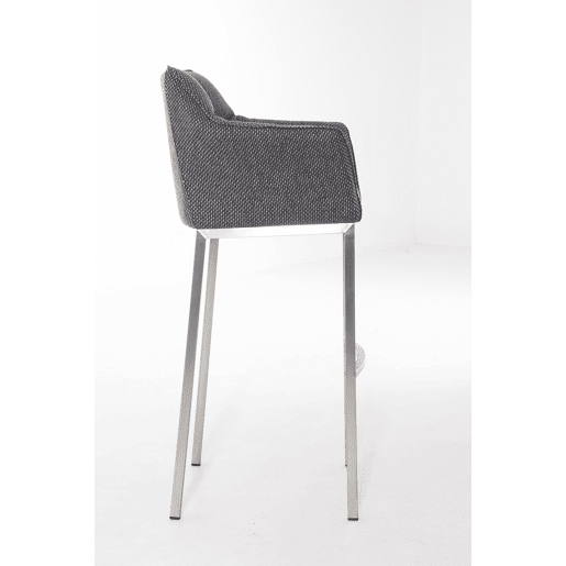 Taburete de Bar Damaso Tela con Base de Cuatro Patas Gris titanio 48X64X110 cm