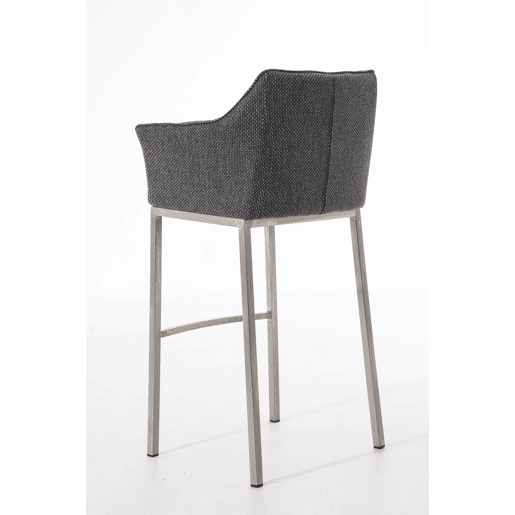 Taburete de Bar Damaso Tela con Base de Cuatro Patas Gris titanio 48X64X110 cm