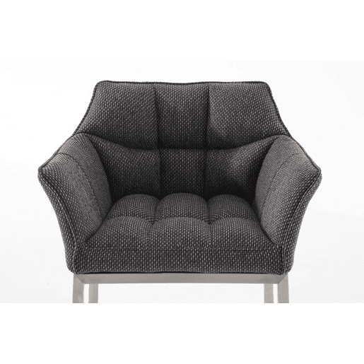 Taburete de Bar Damaso Tela con Base de Cuatro Patas Gris titanio 48X64X110 cm