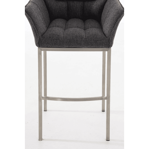 Taburete de Bar Damaso Tela con Base de Cuatro Patas Gris titanio 48X64X110 cm