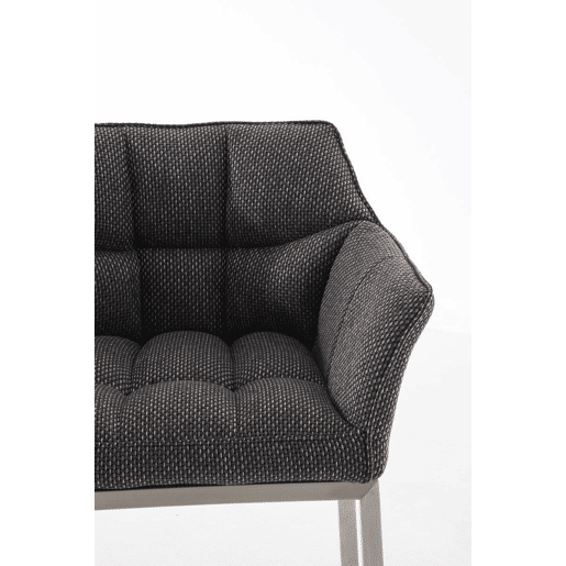 Taburete de Bar Damaso Tela con Base de Cuatro Patas Gris titanio 48X64X110 cm