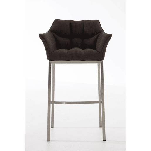 Taburete de Bar Damaso Tela con Base de Cuatro Patas Marrón 48X64X110 cm