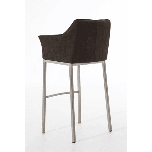 Taburete de Bar Damaso Tela con Base de Cuatro Patas Marrón 48X64X110 cm