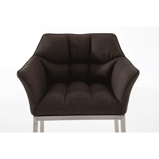 Taburete de Bar Damaso Tela con Base de Cuatro Patas Marrón 48X64X110 cm