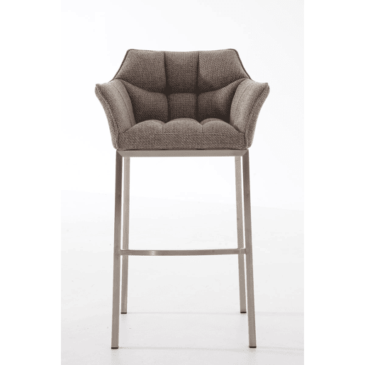 Taburete de Bar Damaso Tela con Base de Cuatro Patas Marrón tierra 48X64X110 cm