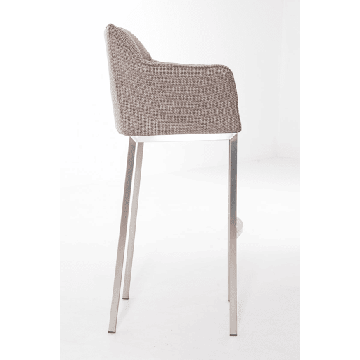 Taburete de Bar Damaso Tela con Base de Cuatro Patas Marrón tierra 48X64X110 cm