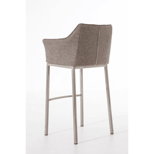 Taburete de Bar Damaso Tela con Base de Cuatro Patas Marrón tierra 48X64X110 cm