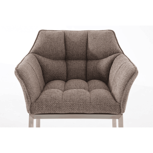 Taburete de Bar Damaso Tela con Base de Cuatro Patas Marrón tierra 48X64X110 cm