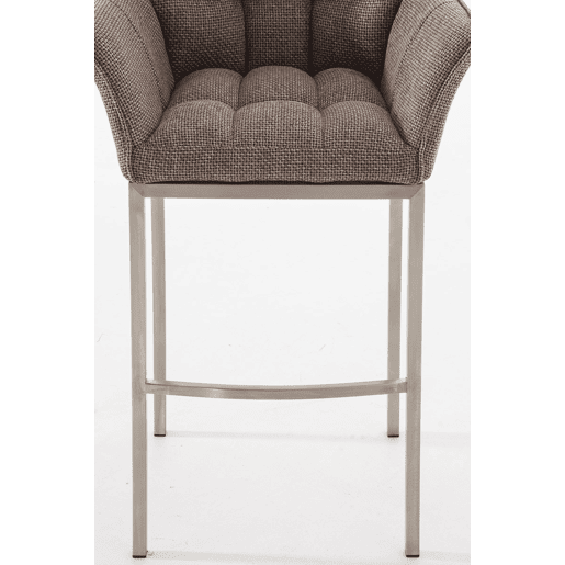 Taburete de Bar Damaso Tela con Base de Cuatro Patas Marrón tierra 48X64X110 cm