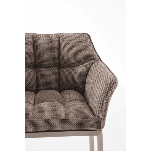 Taburete de Bar Damaso Tela con Base de Cuatro Patas Marrón tierra 48X64X110 cm