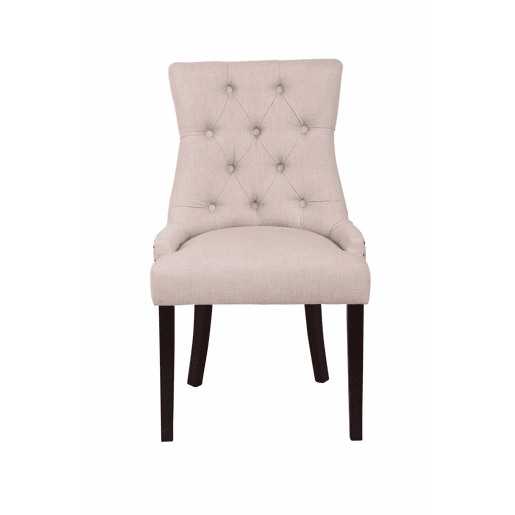Set De 2 Sillas De Comedor Aberdeen Tela Crema 58X55X92 cm