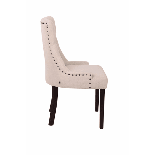 Set De 2 Sillas De Comedor Aberdeen Tela Crema 58X55X92 cm