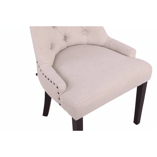 Set De 2 Sillas De Comedor Aberdeen Tela Crema 58X55X92 cm