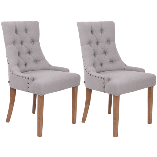 Set De 2 Sillas De Comedor Aberdeen Tela Gris 58X55X92 cm