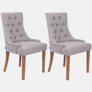 Set De 2 Sillas De Comedor Aberdeen Tela Gris 58X55X92 cm