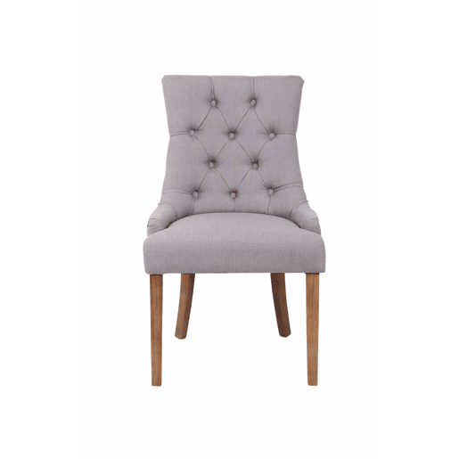 Set De 2 Sillas De Comedor Aberdeen Tela Gris 58X55X92 cm