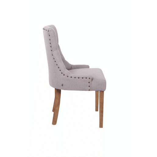 Set De 2 Sillas De Comedor Aberdeen Tela Gris 58X55X92 cm