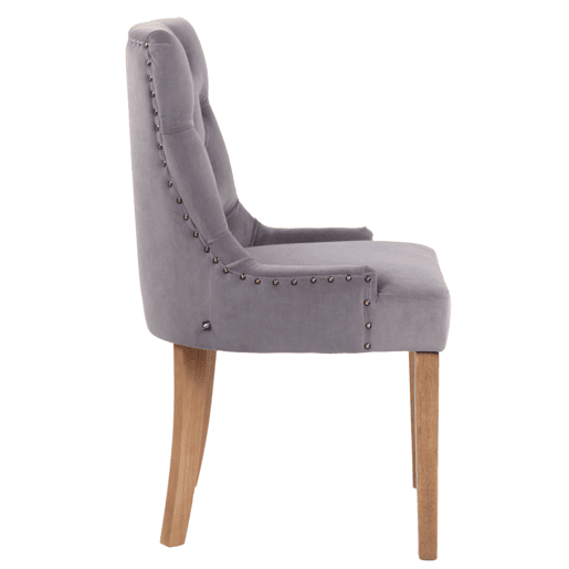 Juego de 4 sillas de comedor Aberdeen en terciopelo Gris 58X55X92 cm