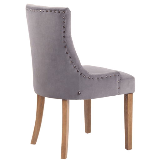Juego de 4 sillas de comedor Aberdeen en terciopelo Gris 58X55X92 cm