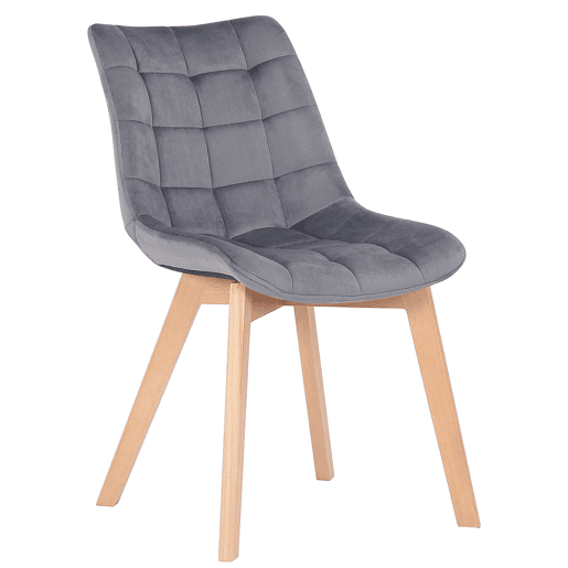 Silla de comedor Passaic en terciopelo Gris 61X46X82 cm