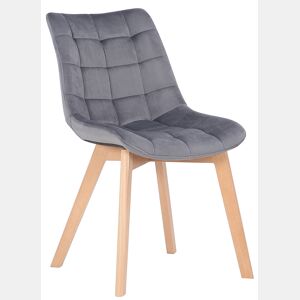 Silla de comedor Passaic en terciopelo Gris 61X46X82 cm