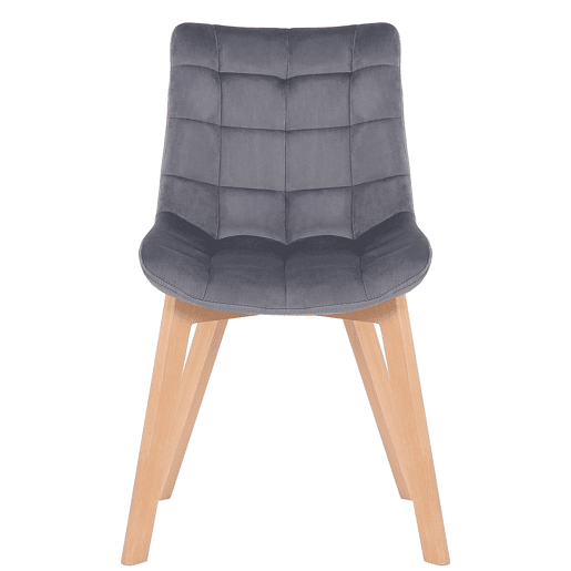 Silla de comedor Passaic en terciopelo Gris 61X46X82 cm