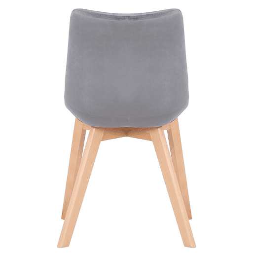 Silla de comedor Passaic en terciopelo Gris 61X46X82 cm