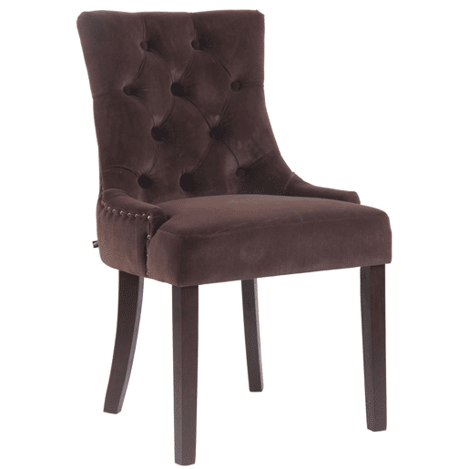 Silla De Comedor Aberdeen En Terciopelo Marrón 58X55X92 cm