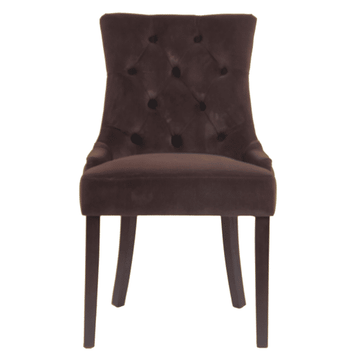 Silla De Comedor Aberdeen En Terciopelo Marrón 58X55X92 cm