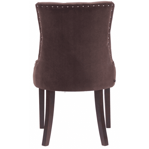 Silla De Comedor Aberdeen En Terciopelo Marrón 58X55X92 cm