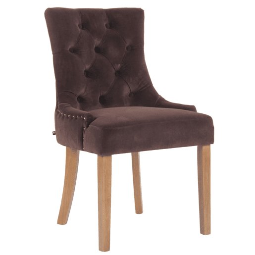 Silla De Comedor Aberdeen En Terciopelo Marrón 58X55X92 cm