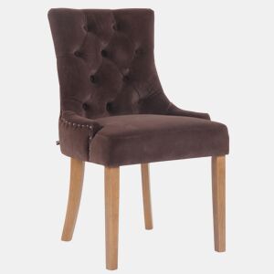 Silla De Comedor Aberdeen En Terciopelo Marrón 58X55X92 cm