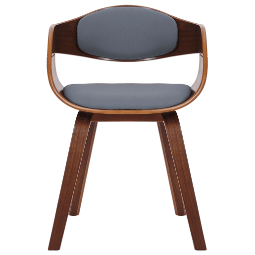 Set de 2 sillas de salón Kingston en polipiel Simil cuero Nogalgris 46X49X73 cm