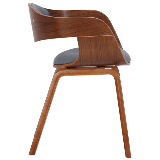 Set de 2 sillas de salón Kingston en polipiel Simil cuero Nogalgris 46X49X73 cm