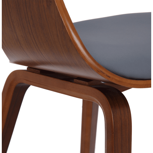Set de 2 sillas de salón Kingston en polipiel Simil cuero Nogalgris 46X49X73 cm