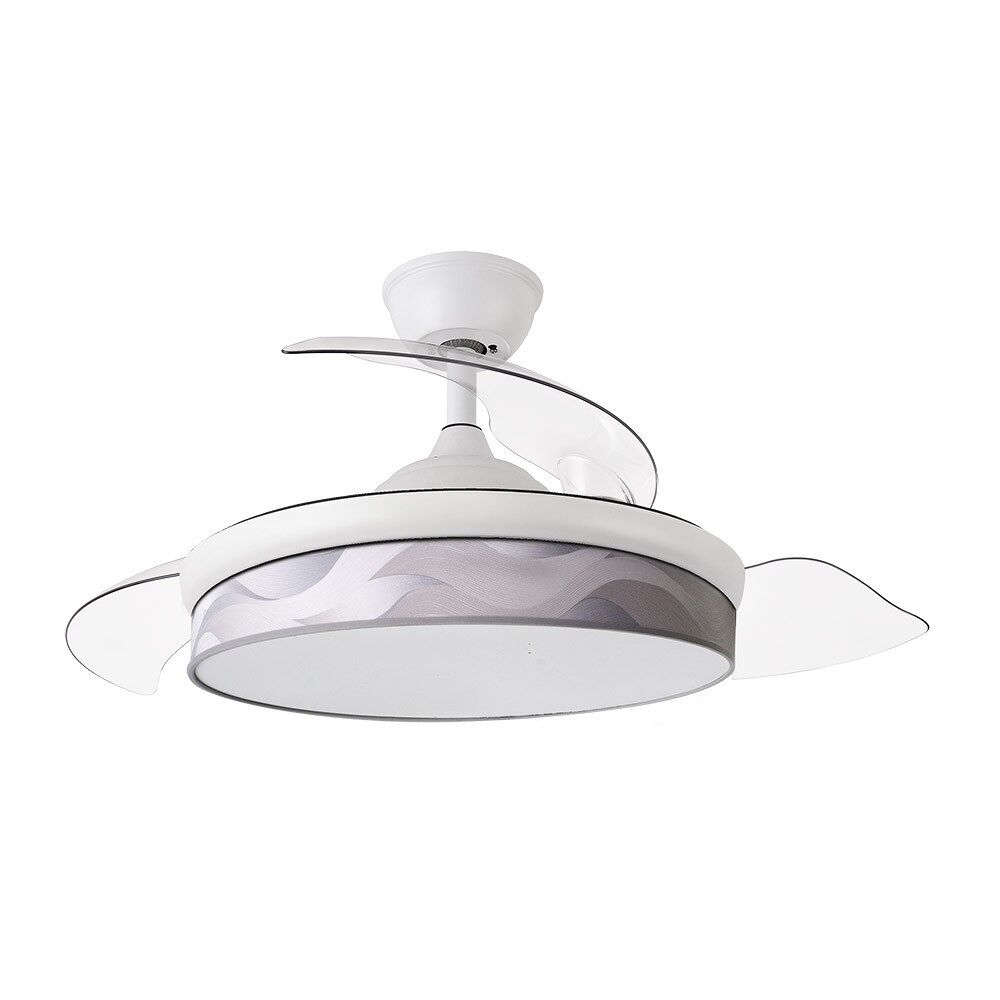 Ventilador De Techo Dc Moda Blanco 49cm Led Cct Regulable Control Remoto Con Temporizador