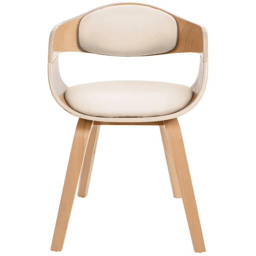 Set de 2 sillas de salón Kingston en polipiel Simil cuero Naturalcrema 46X49X73 cm