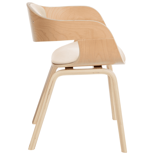 Set de 2 sillas de salón Kingston en polipiel Simil cuero Naturalcrema 46X49X73 cm