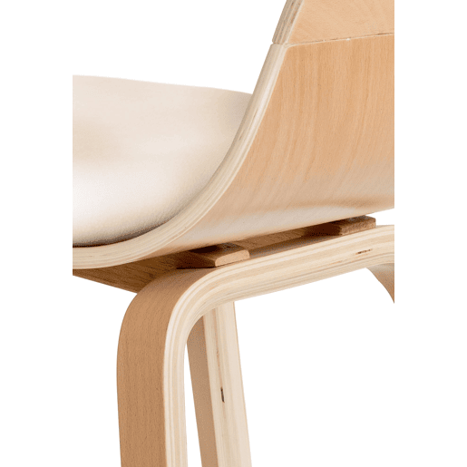 Set de 2 sillas de salón Kingston en polipiel Simil cuero Naturalcrema 46X49X73 cm