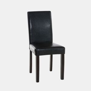 Silla de comedor Ina Simil cuero Negro 47X41X91 cm