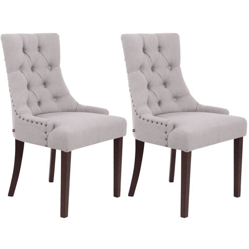 Set De 2 Sillas De Comedor Aberdeen Tela Gris 58X55X92 cm