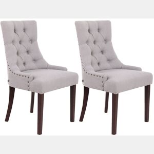 Set De 2 Sillas De Comedor Aberdeen Tela Gris 58X55X92 cm