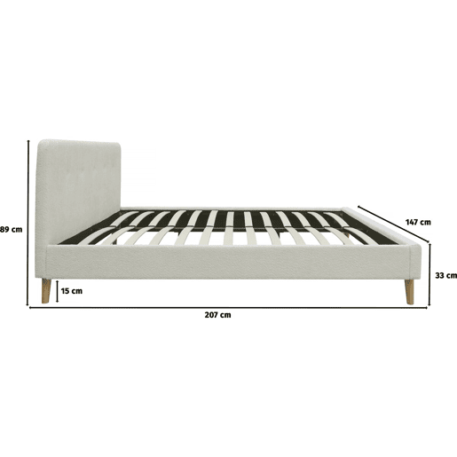 Cama atoalhada emo 140x190 - Creme
