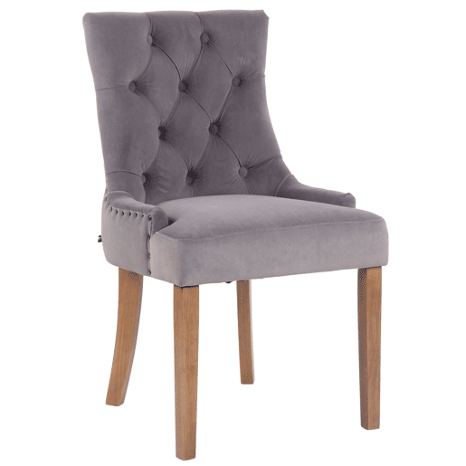 Silla De Comedor Aberdeen En Terciopelo Gris 58X55X92 cm