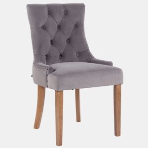 Silla De Comedor Aberdeen En Terciopelo Gris 58X55X92 cm