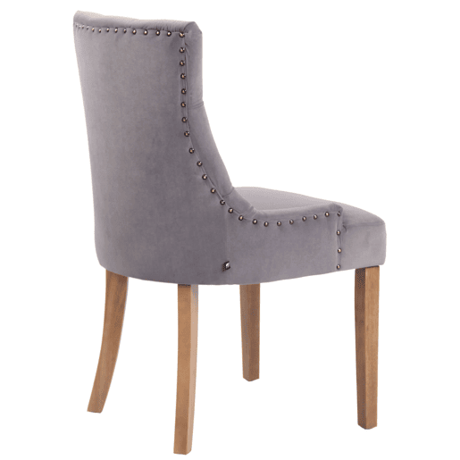 Silla De Comedor Aberdeen En Terciopelo Gris 58X55X92 cm